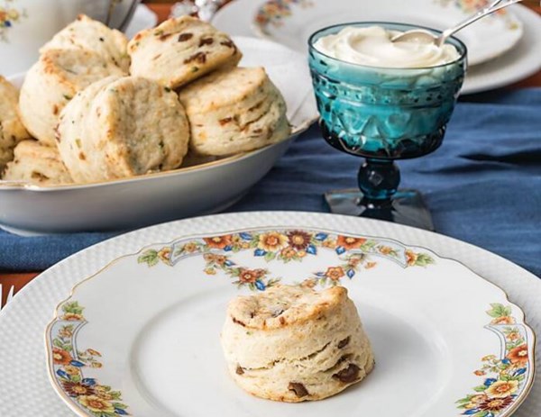 Date, chive, and Parmesan scones