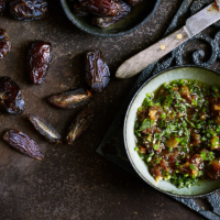 Date, lemon and coriander relish