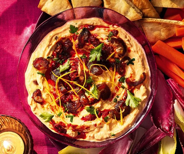 Date, orange & harissa dip