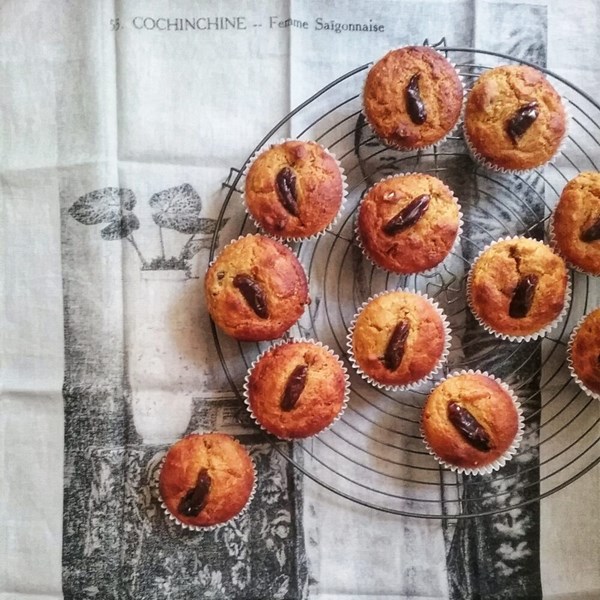 Date, orange and banana muffins