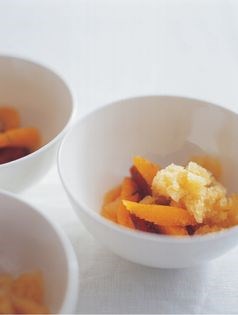Date, orange and mint salad with orange granita