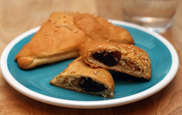 Date walnut honey triangles