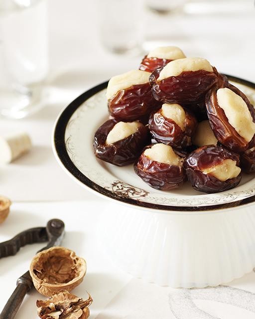 Dates filled with almond paste
