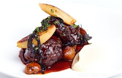 Daube of venison with quince and chestnuts