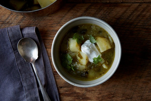 Deborah Madison's potato and green chile stew