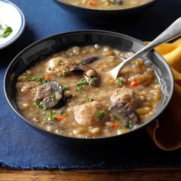 Deb’s mushroom & barley soup