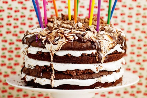 Decadent chocolate & nougat layer cake
