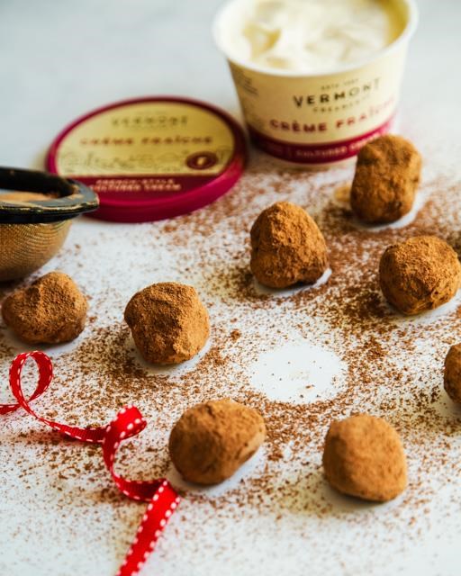 Decadent crème fraîche truffles