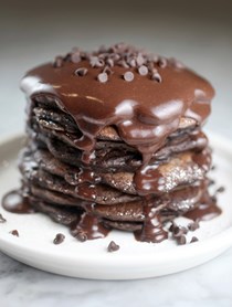 Decadent double chocolate pancakes
