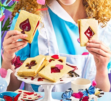 Deck-of-card dodgers (inspired by Alice in Wonderland)