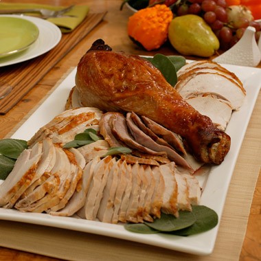 Deconstructed holiday turkey with sage gravy