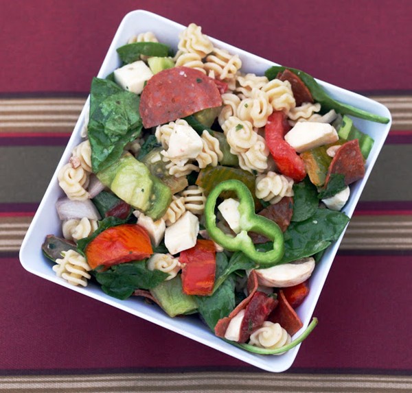 Deconstructed pizza pasta salad