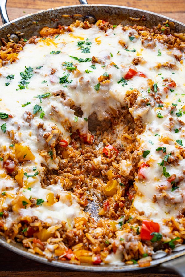 Deconstructed skillet stuffed peppers