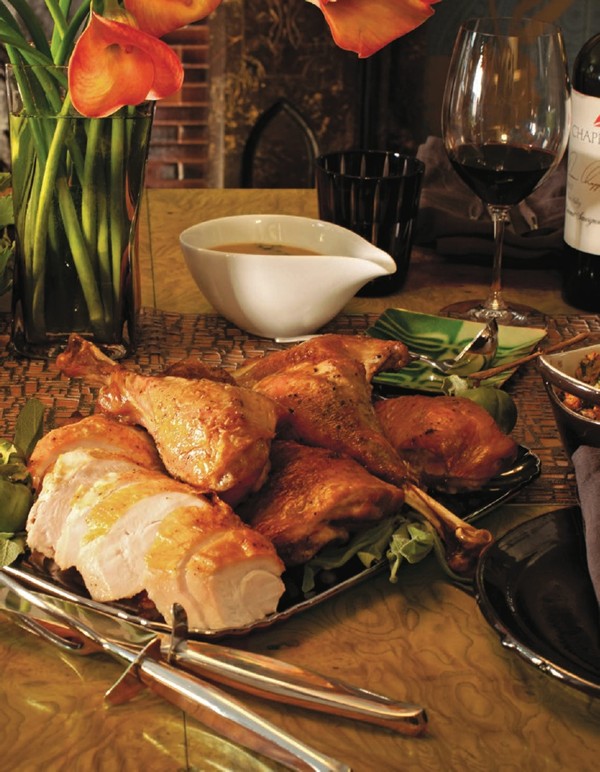 Deconstructed turkey with sage gravy