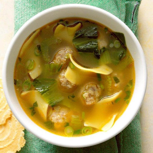 Deconstructed wonton soup