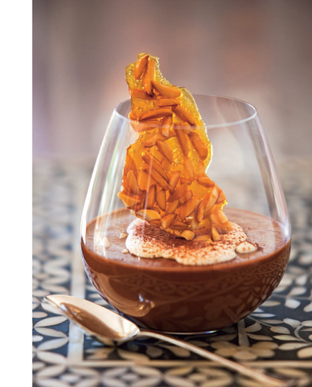Deep, dark chocolate and praline mousse