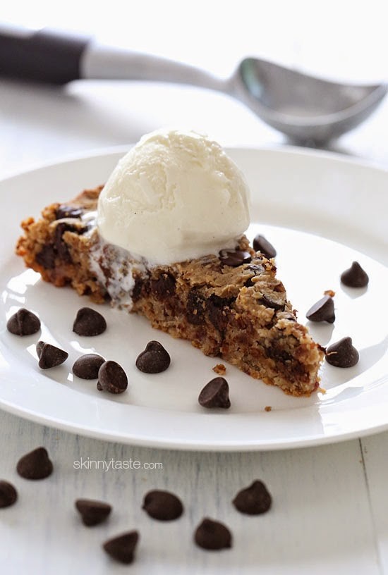 Deep dish chocolate chip cookie pie