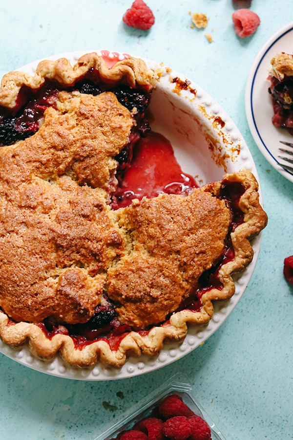 Deep dish mixed berry cobbler pie
