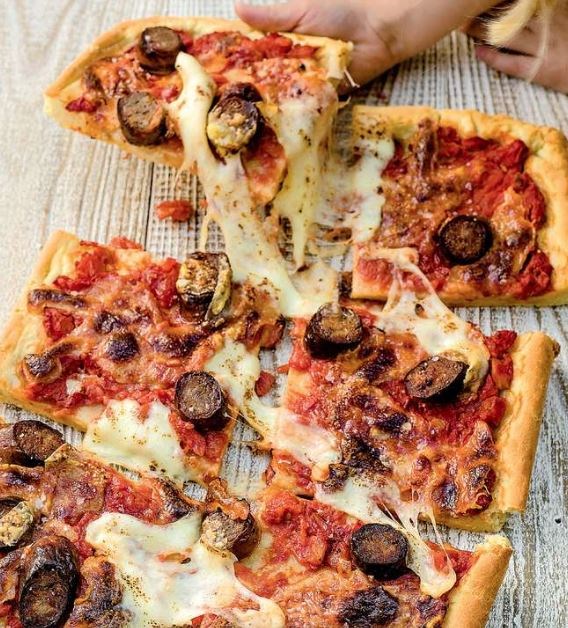 Deep-dish pizza