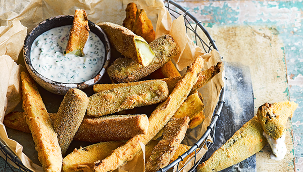 Deep-fried dill pickles