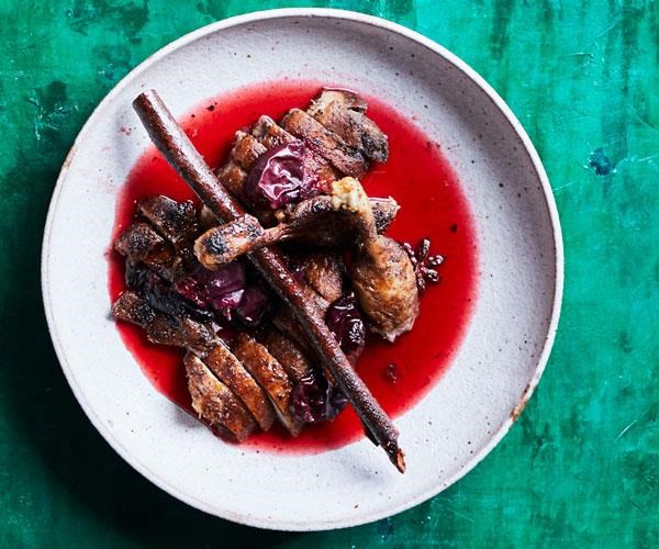 Deep-fried duck with Davidson's plum sauce
