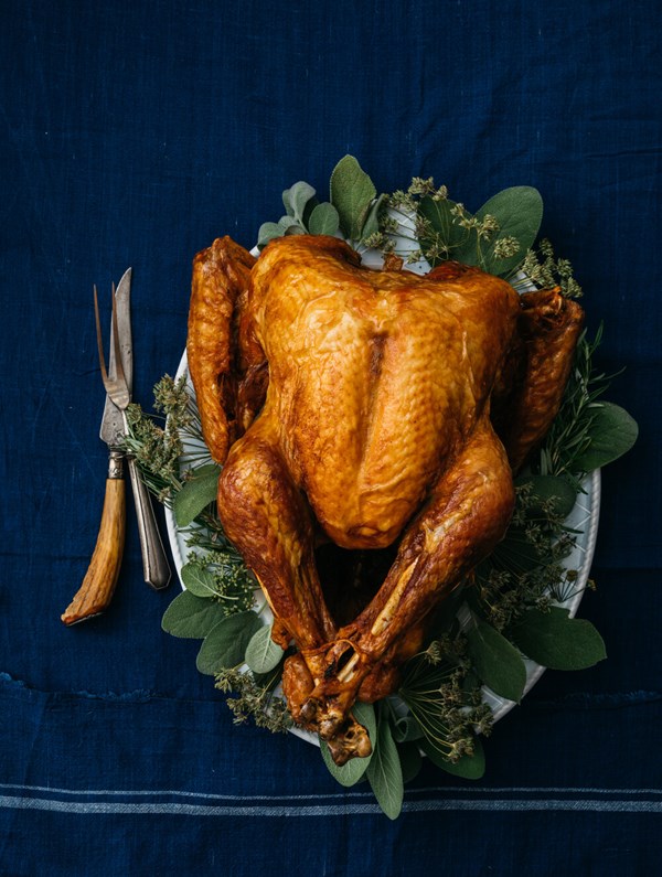 Deep-fried Judy bird with thyme gravy