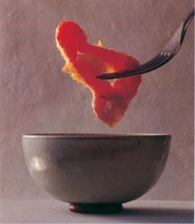 Deep-fried vegetables with garlic & anchovy dip