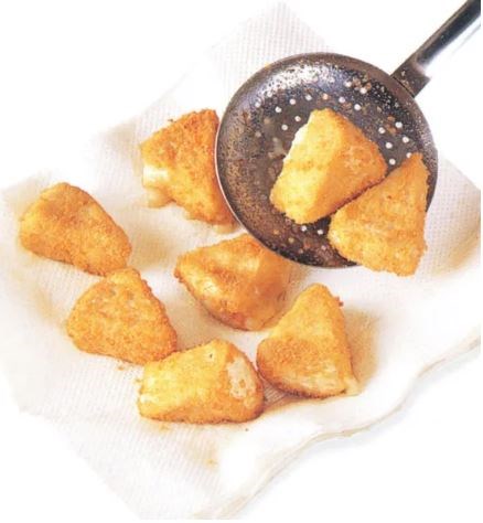 Deep-frying cheese