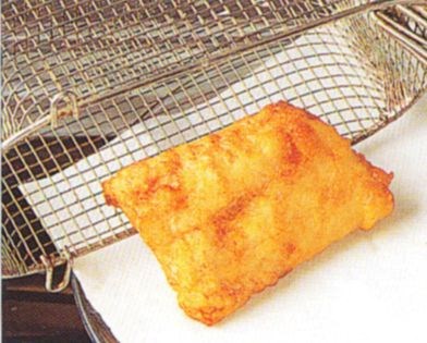 Deep-frying fish in batter