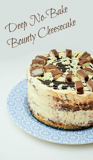 Deep no-bake bounty coconut cheesecake