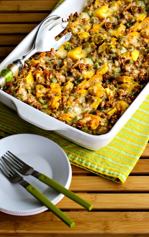 Delicata squash and sausage gratin 