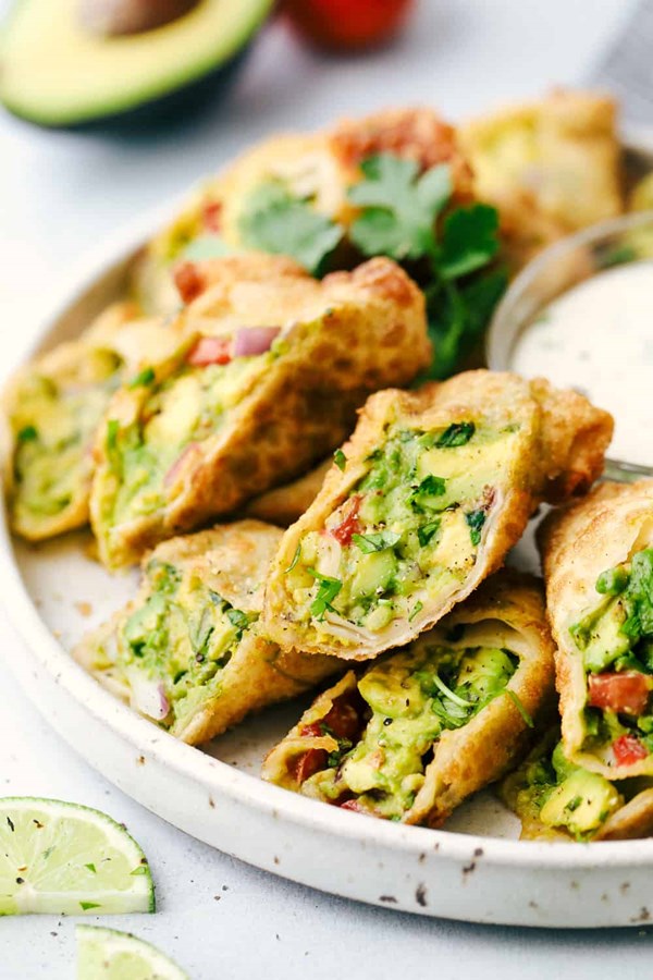 Delicious avocado egg rolls