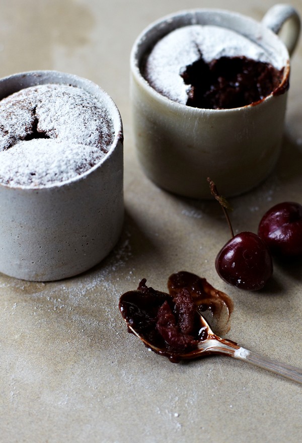 Delicious chocolate & cherry pots