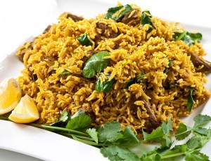 Delicious lamb biryani