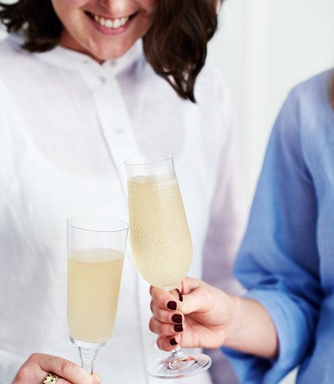 Demerara and lemon Champagne cocktail