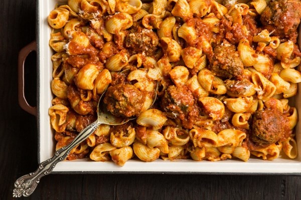 DePino's DePasquale red sauce and meatballs