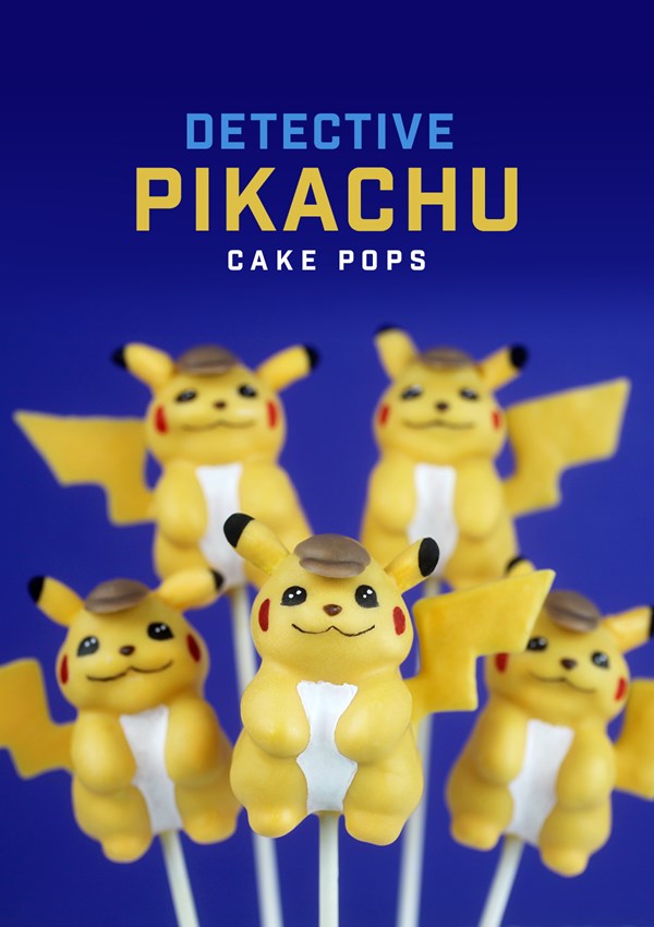 Detective Pikachu cake pops
