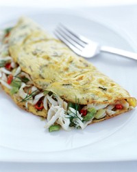 Deviled crab omelets