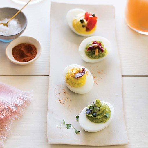 Deviled eggs, four ways: avocado tarragon filling