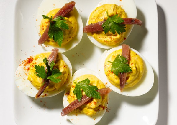 Deviled eggs with anchovy