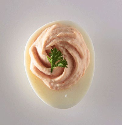 Deviled eggs with ham