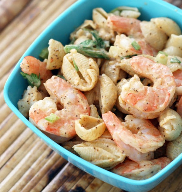 Deviled shrimp pasta salad