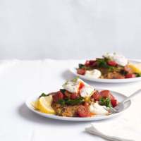 Devilled crab rösti with poached eggs