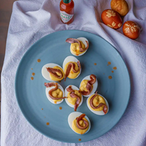 Devilled egg and anchovy