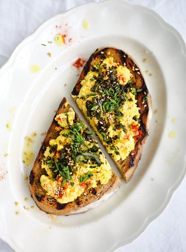 Devilled egg toast
