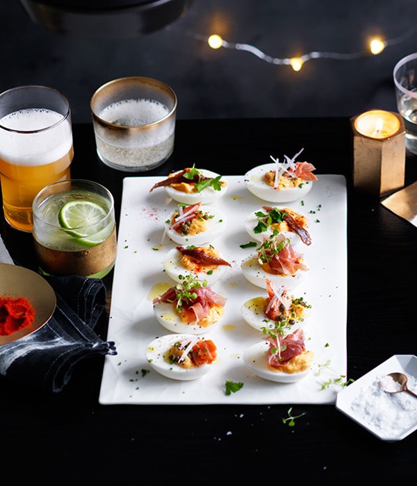 Devilled eggs three ways