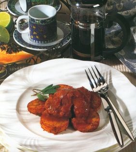 Devilled kidneys with sage polenta discs