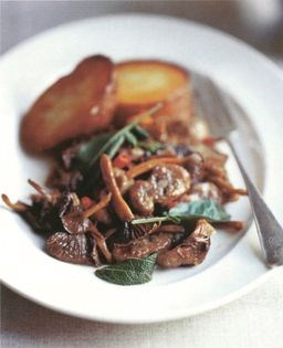 Devilled kidneys with winter chanterelles