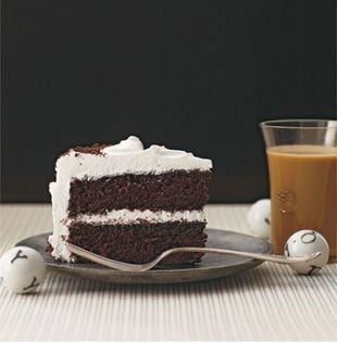 Devil's food cake with angel frosting