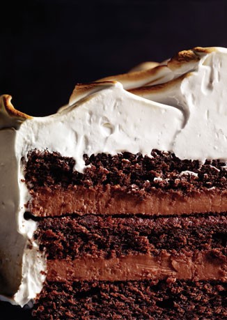 Devil's food cake with black pepper boiled icing